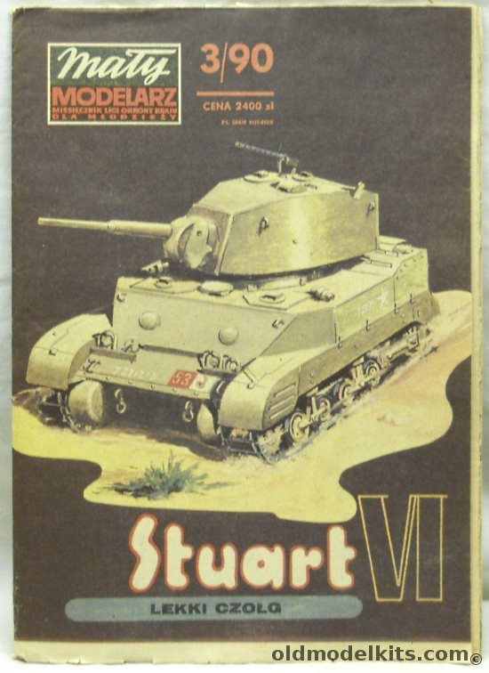 Maly Modelarz 1/25 Stuart VI Tank, 3-90 plastic model kit